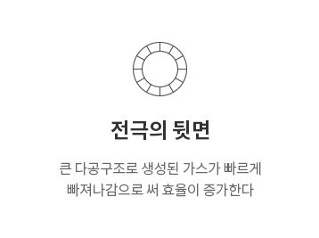 전극 뒷면 - 다공 구조